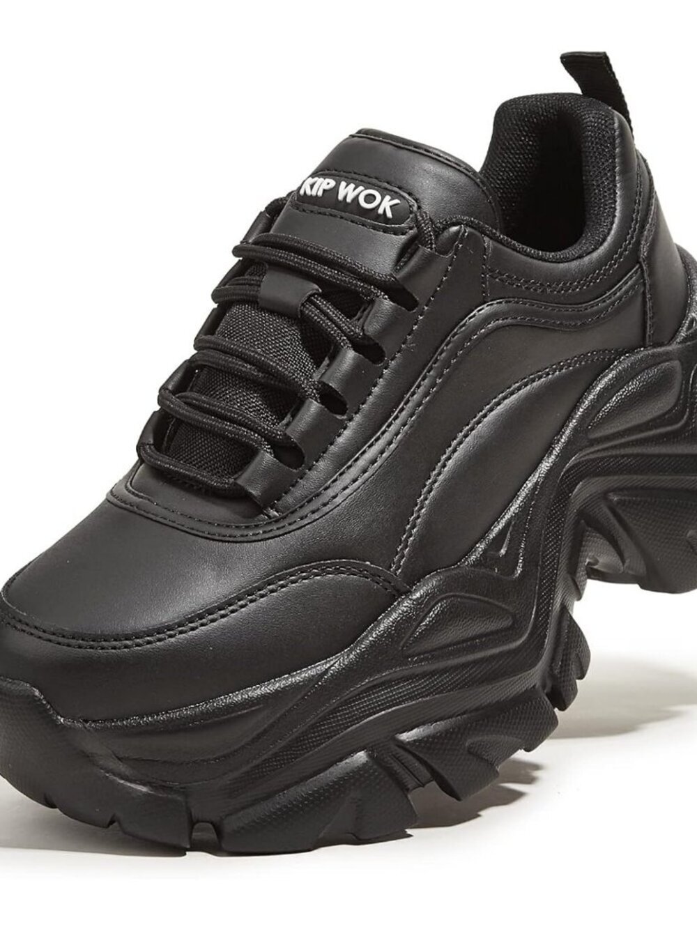 Women's Black Leather Fashion Casual Shoes Comfortable Walking Sneakers Shoes